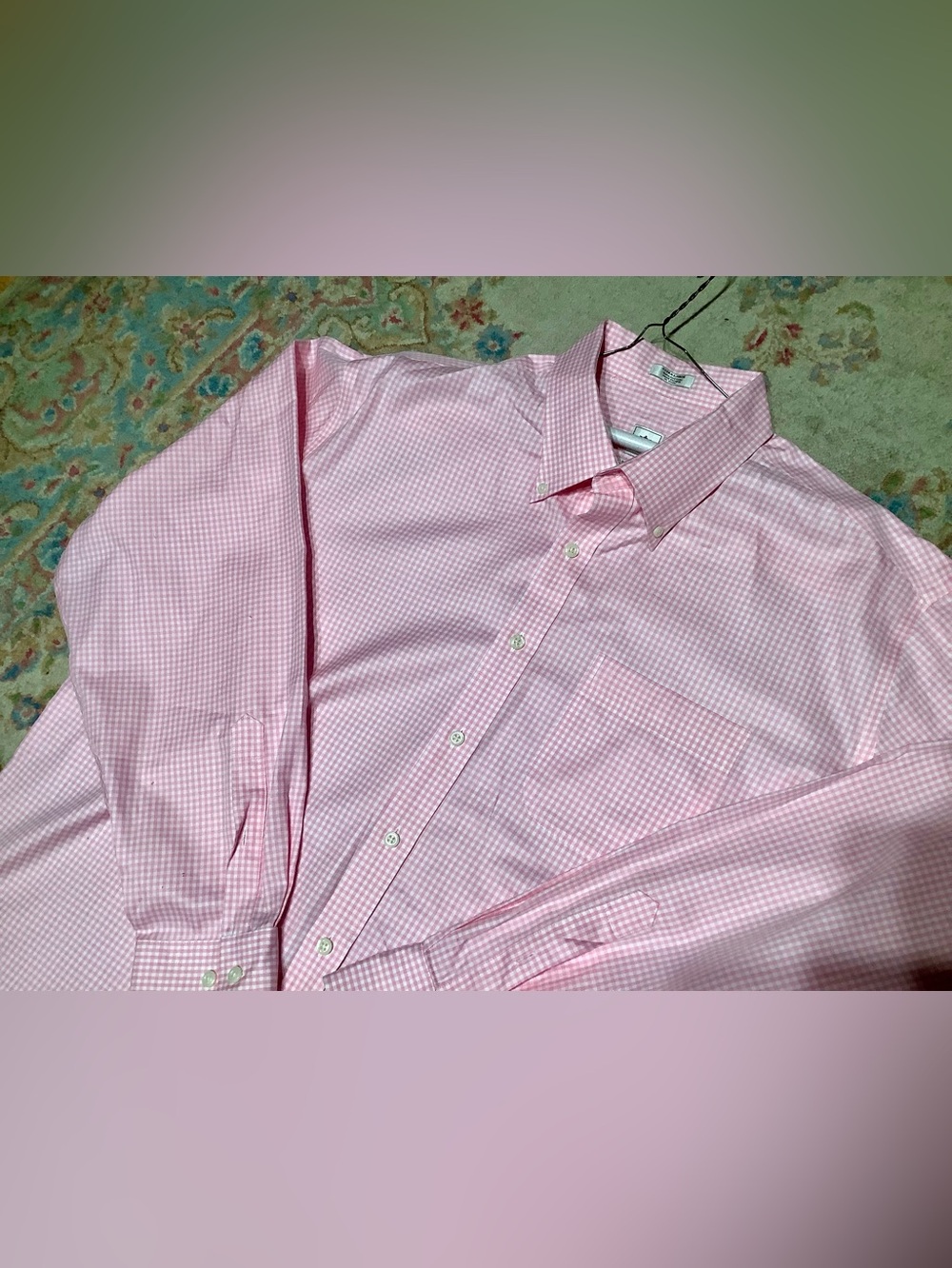 Peter Millar Pink Gingham Button-Down Shirt Sz XL - EUC